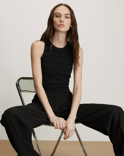 Veronica Beard Jordyn Cropped tank Top - Black