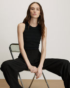 Veronica Beard Jordyn Cropped tank Top - Black