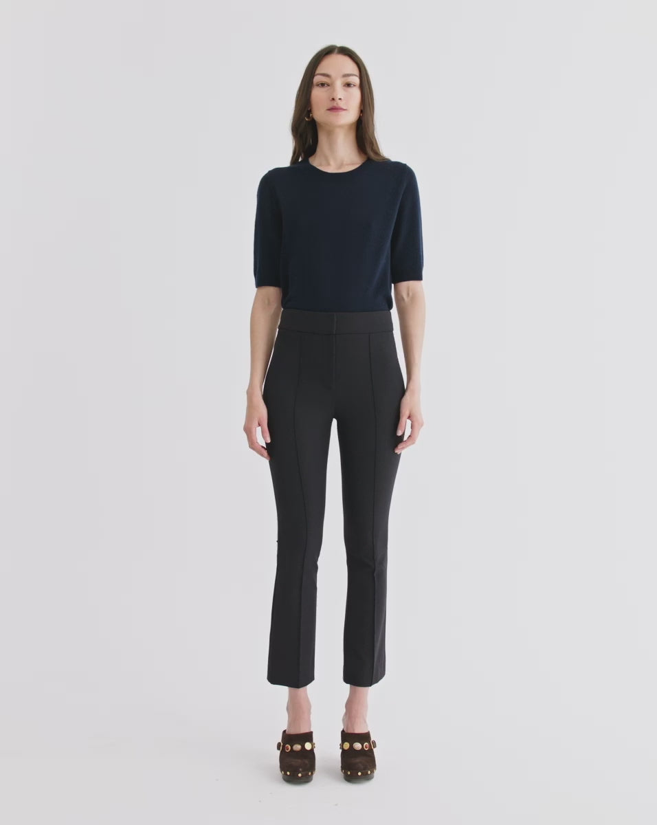 Veronica Beard Dell Scuba Slim-Leg Pant - Navy
