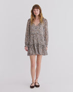 Veronica Beard Charles Silk Mini Dress - Dove White Multi