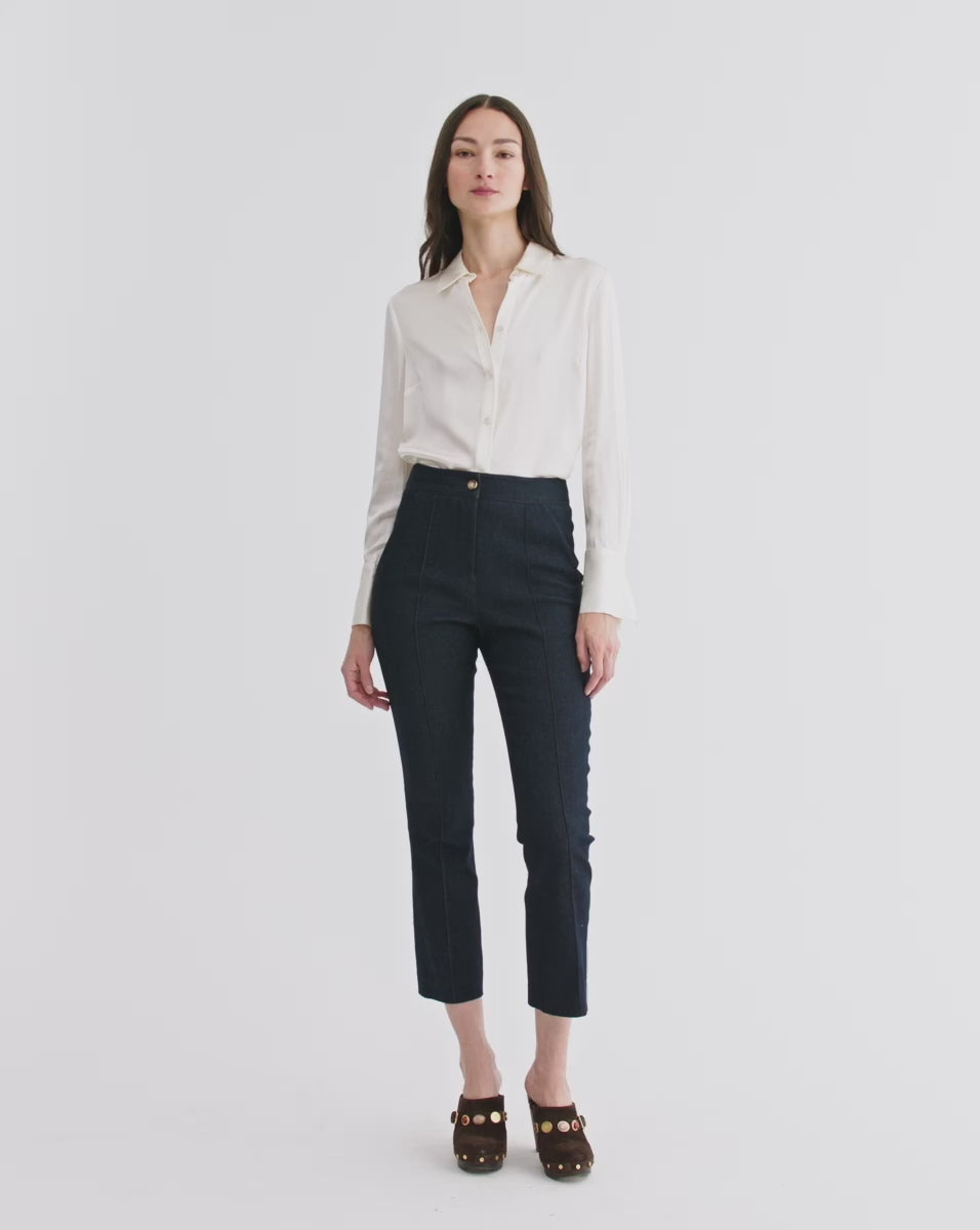 Veronica Beard Kimra Kick-Flare Pant - Midnight Wash