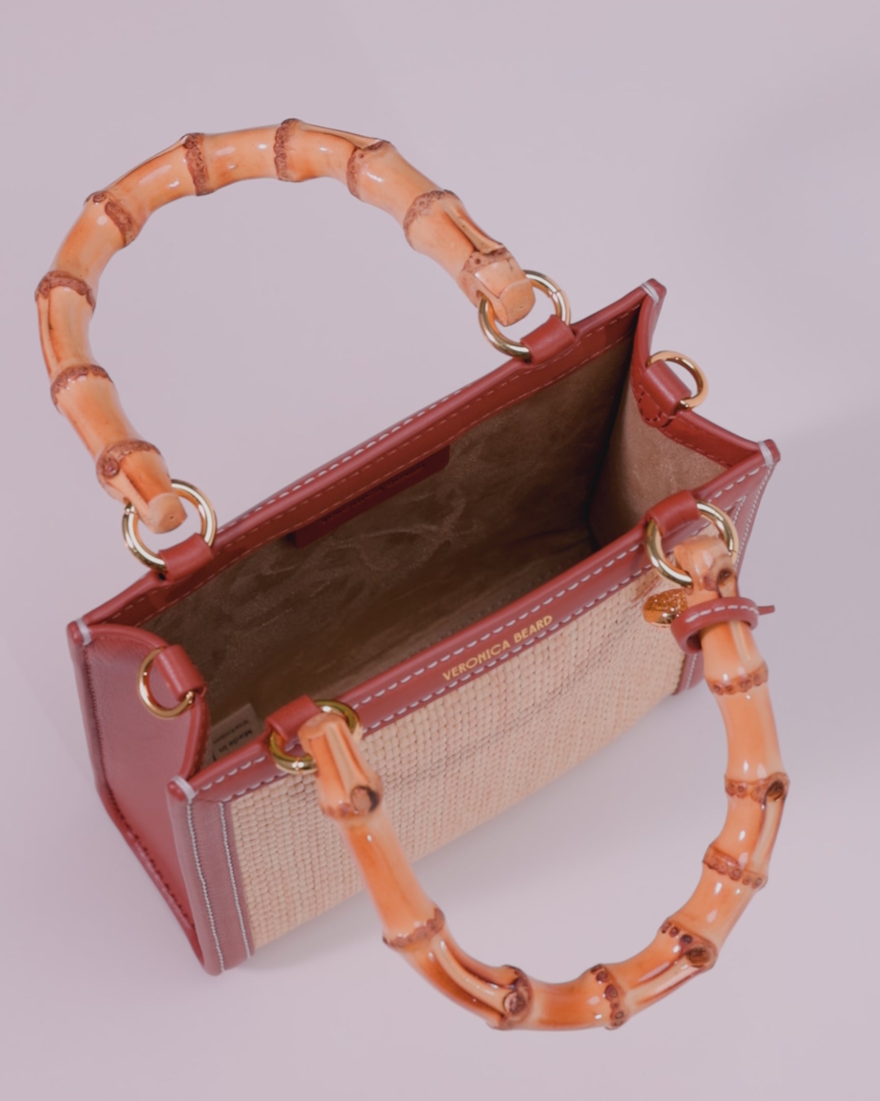 Veronica Beard Raffia Bamboo-Handle Shopper Bag