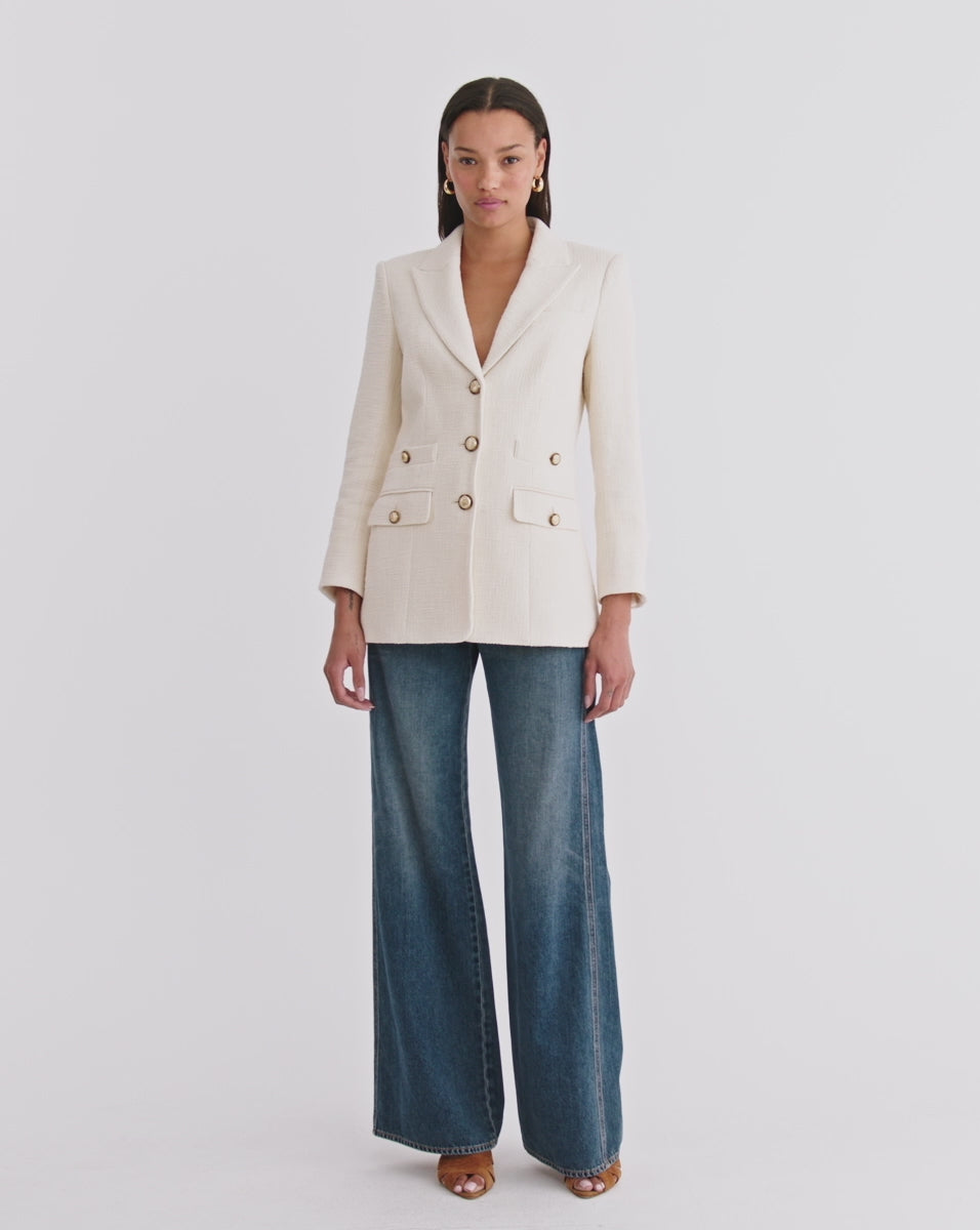 Veronica Beard Terre Cotton Dickey Jacket - Ecru