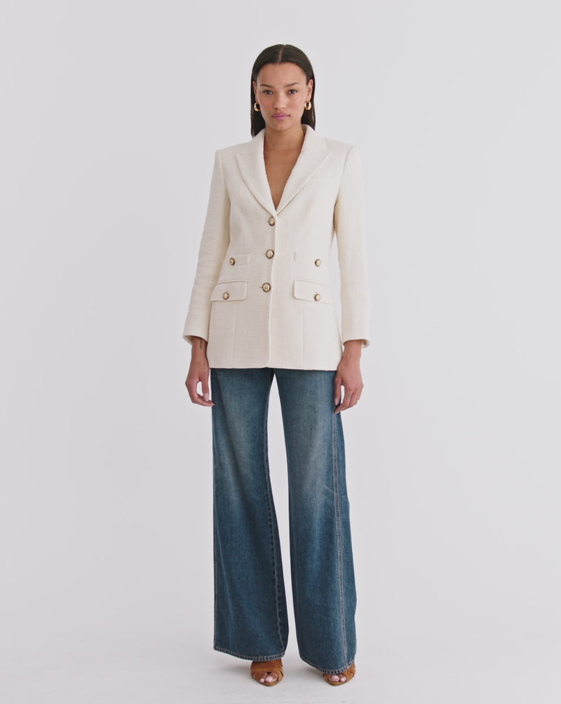 Veronica Beard Terre Cotton Dickey Jacket - Ecru