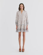 Veronica Beard Belissa Paisley Mini Dress - Dove White Multi