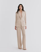 Veronica Beard Long and Lean Satin Dickey Jacket - Stone Khaki