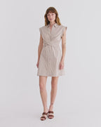 Veronica Beard Nagano Mini Shirtdress - Acorn/White