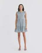 Veronica Beard Yulianna Floral Mini Dress - Lake Mist Multi