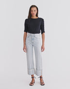 Veronica Beard Dylan Straight-Leg Jean - Pale Stone