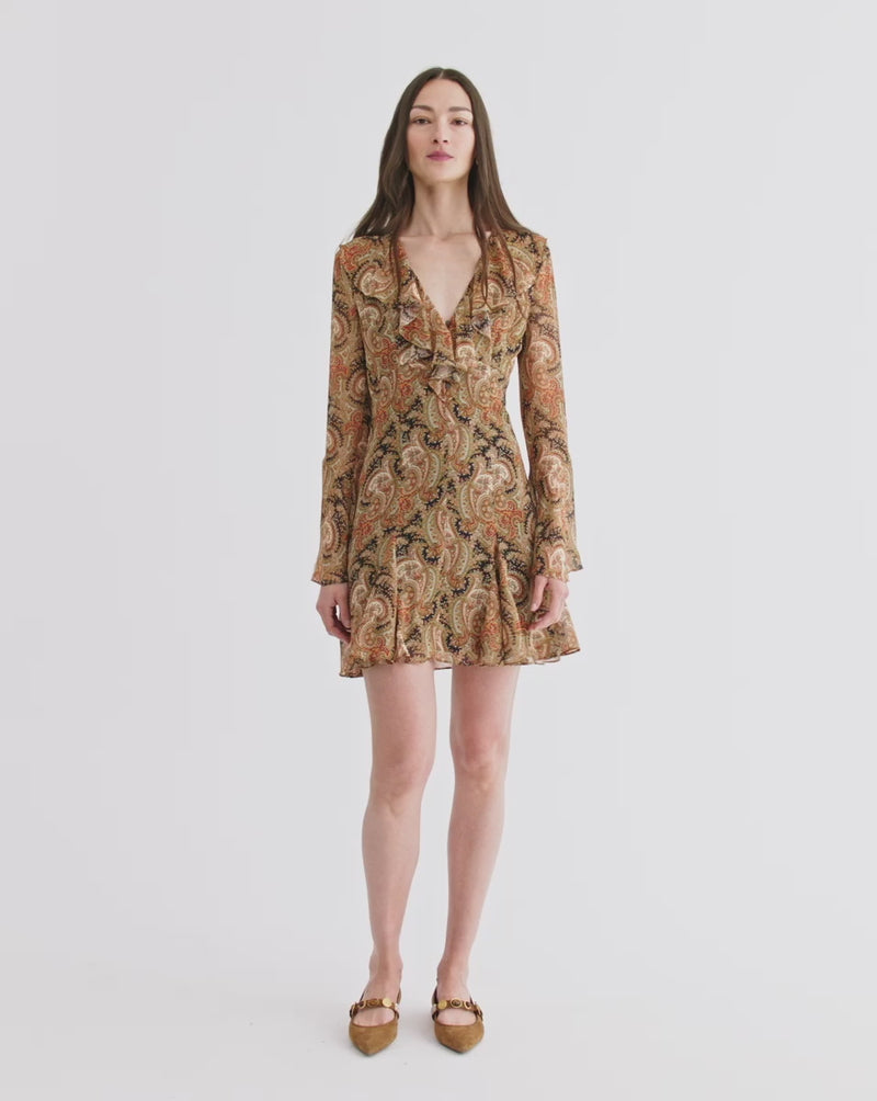 Veronica Beard Adrienne Silk Mini Dress - Navy Multi