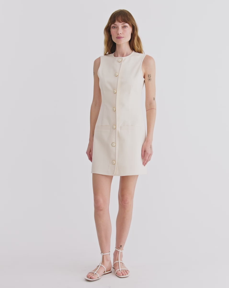 Veronica Beard Whistler Mini Dress - Ecru