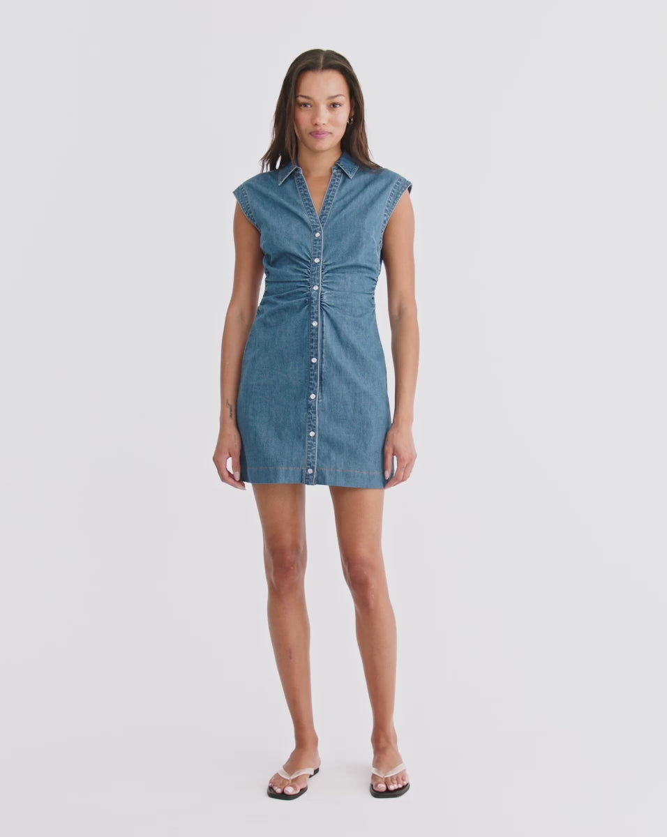 Veronica Beard Maura Denim Mini Dress - Serendipity