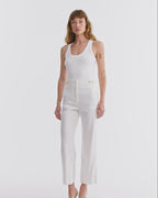 Veronica Beard Aubrie Cropped Wide-Leg Pant - Off-White