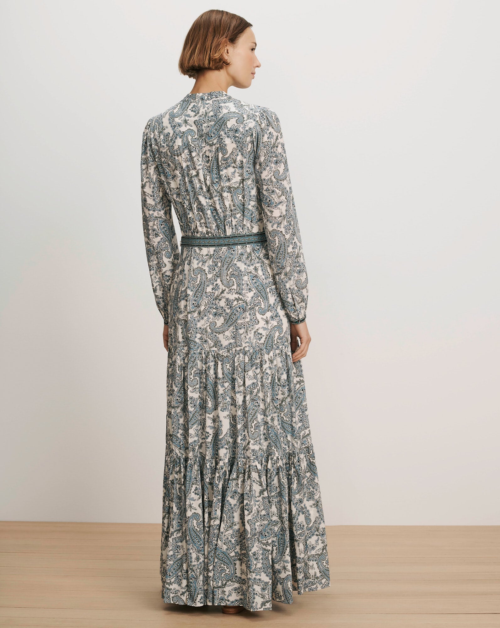 Veronica Beard Sama Paisley Maxi Dress - Ecru Multi