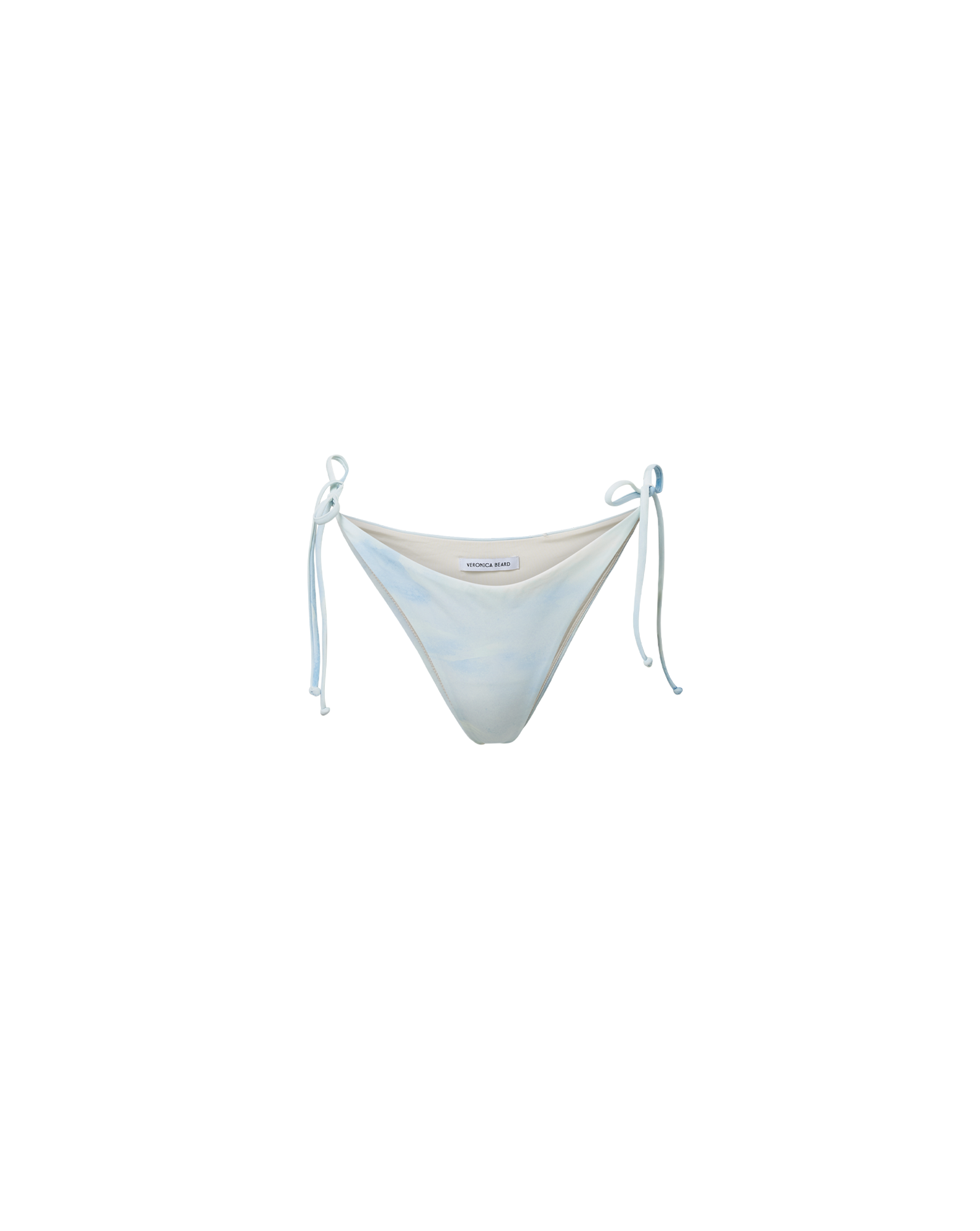 Veronica Beard White bikini with shell print triangle top and