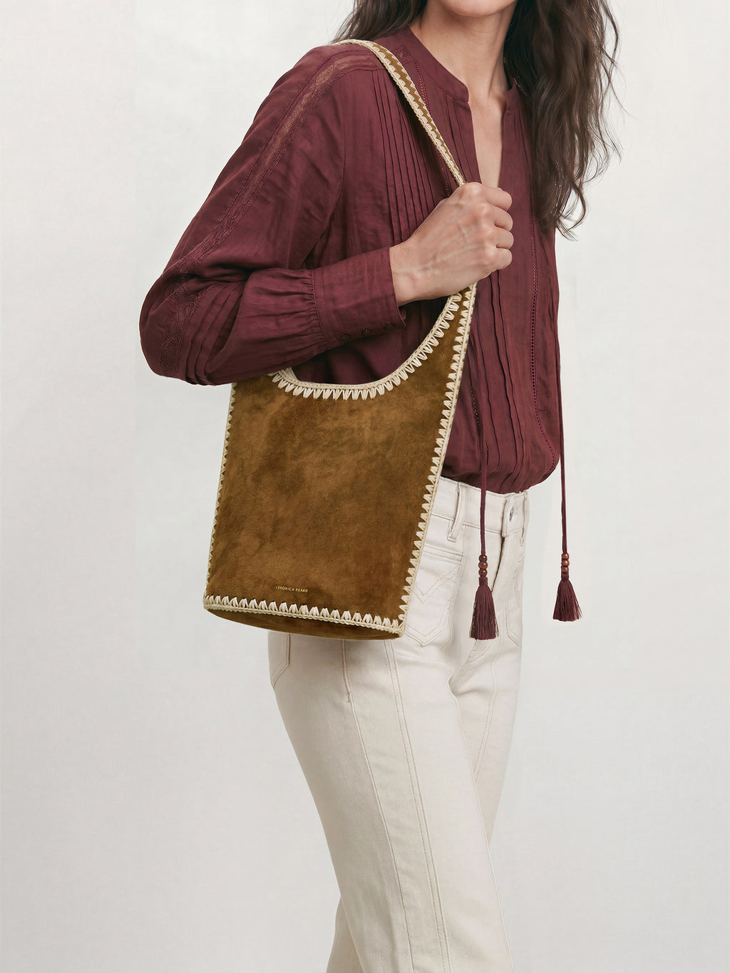 Veronica Beard Whipstitch Loop Bag - Acorn