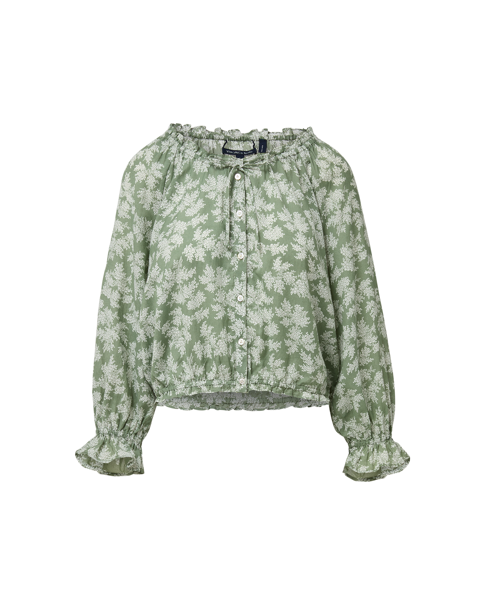 Veronica Beard Williamsen Floral Blouse - Sage/Dove
