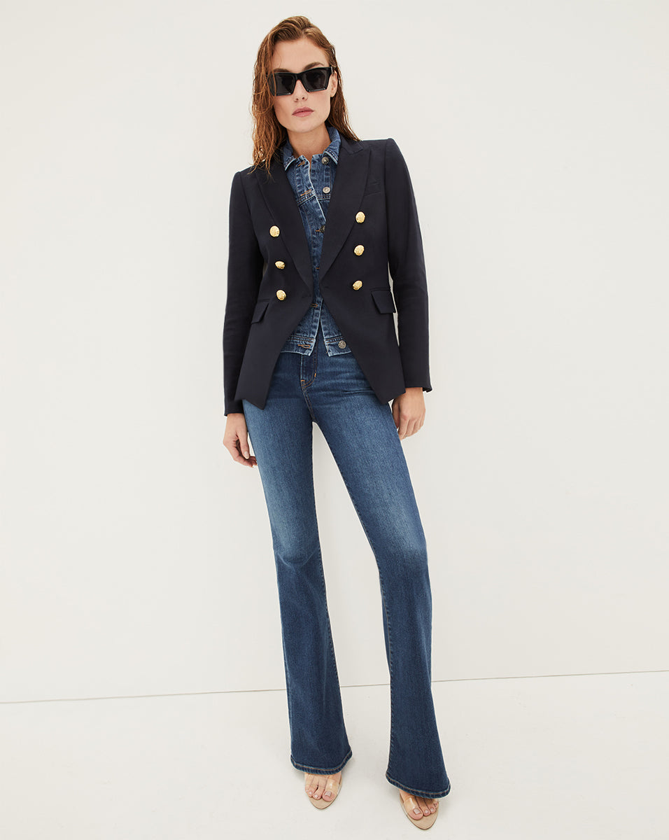 Veronica Beard Miller Linen Dickey Jacket - Navy