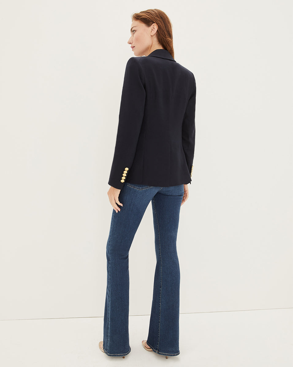 Veronica Beard Miller Linen Dickey Jacket - Navy