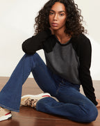 Veronica Beard Albertina Cashmere Sweater Charcoal/black