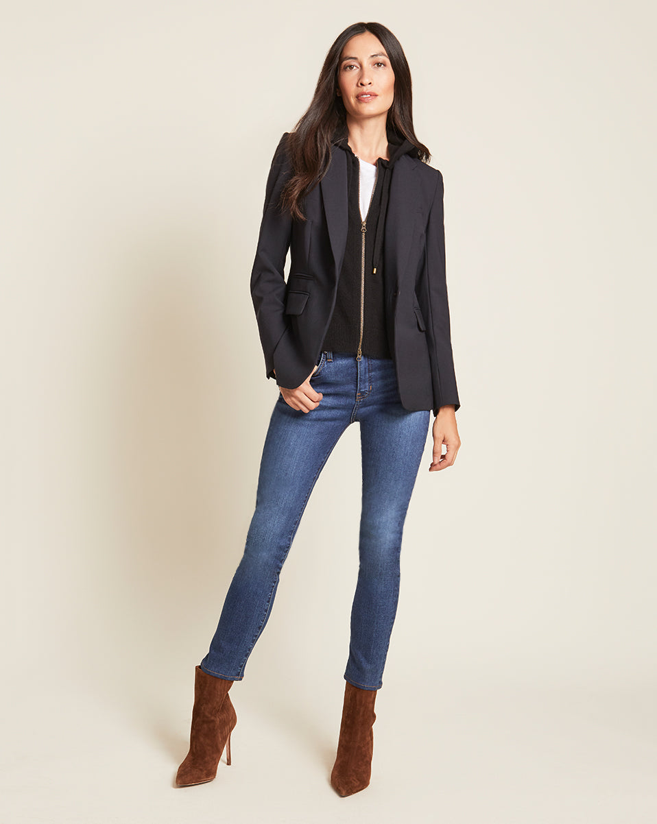 Veronica Beard Cashmere Hoodie Dickey With Cuffs - Black