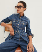 Veronica Beard Tika Denim Jacket - Bright Blue