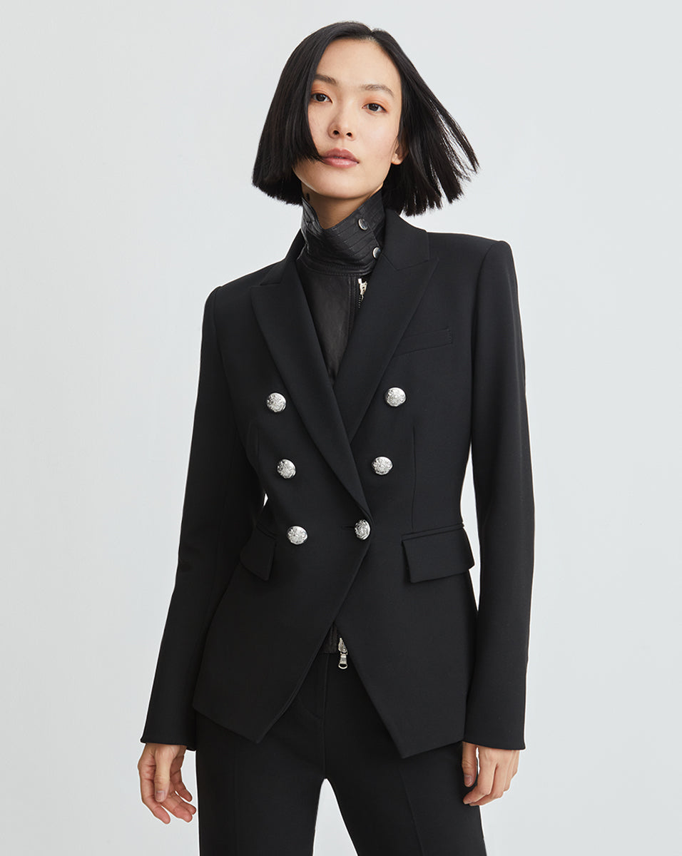 Veronica Beard Leather Moto Dickey - Black